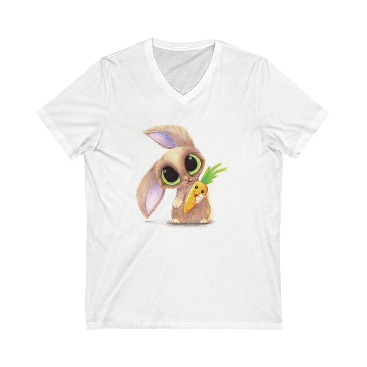 Honey Bunny - Unisex Jersey Short Sleeve V-Neck Tee